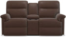 La-Z-Boy Jay PowerRecline La-Z-Time Chocolate Reclining Loveseat and Console image