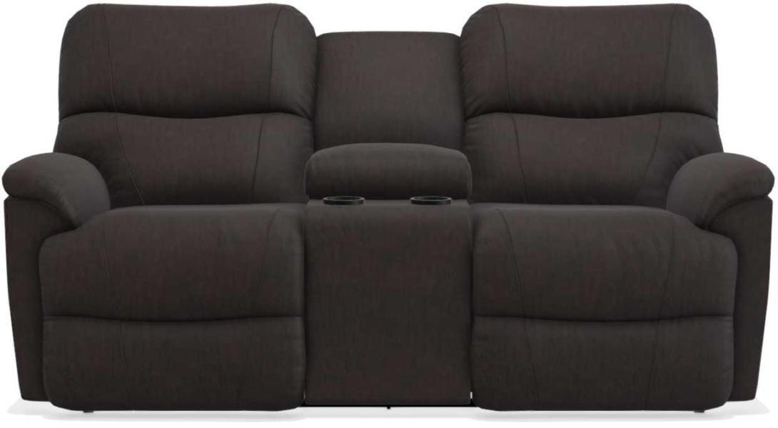 La-Z-Boy Trouper La-Z-Time Walnut Reclining Loveseat with Console image