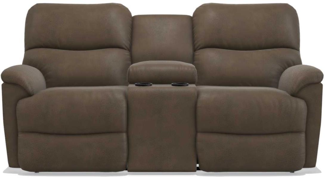 La-Z-Boy Trouper La-Z-Time Mink Reclining Loveseat with Console image