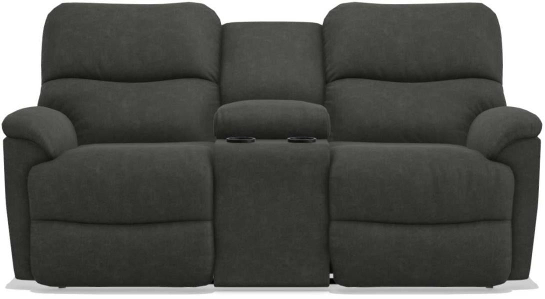 La-Z-Boy Trouper PowerRecline La-Z-Time Ink Reclining Loveseat with Headrest and Console image