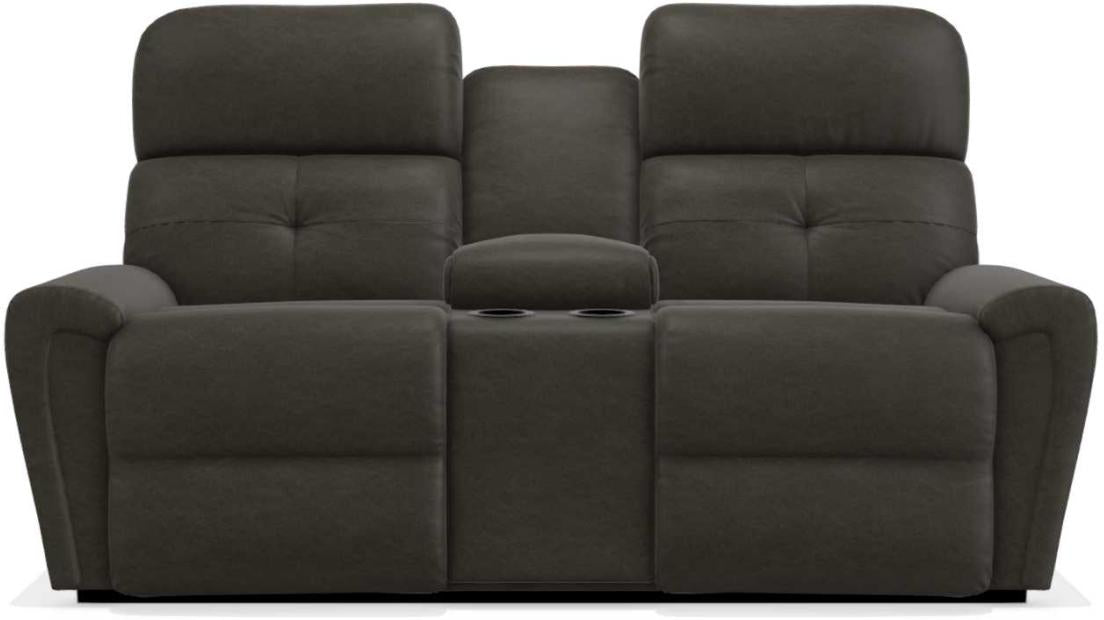 La-Z-Boy Douglas Charcoal La-Z-Time Power-Reclineï¿½ Reclining Loveseat With Power Headrest and Console image